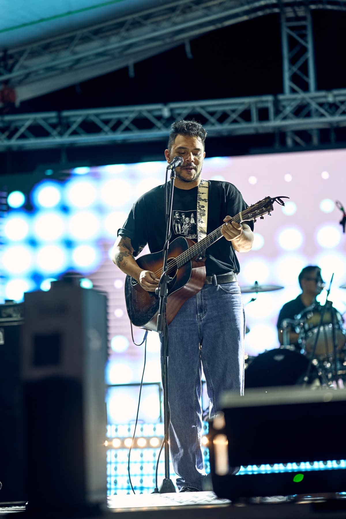 Rock band performing