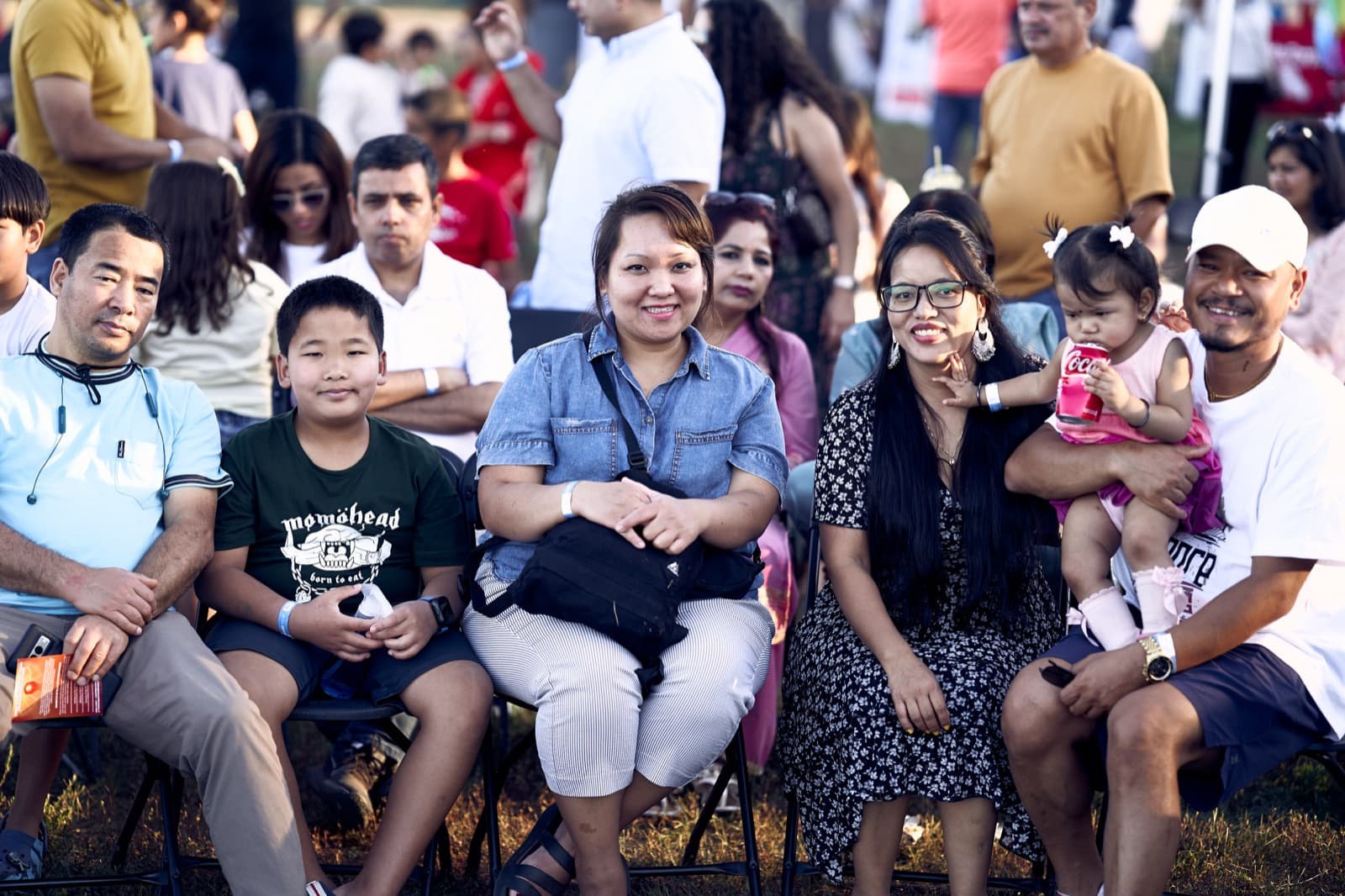 Families gathered in the festival crowd